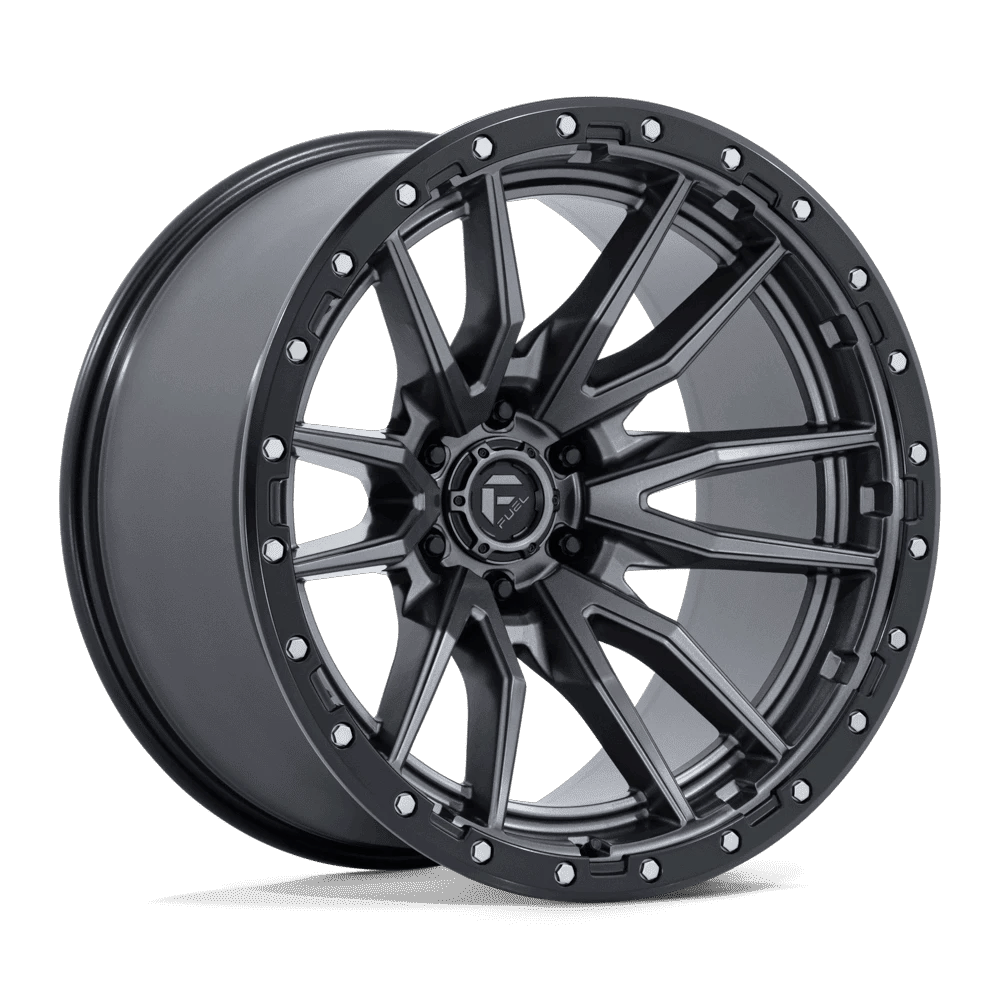 Fuel 1PC D680 REBEL 22x12 ET-44 6x135 Matte Gunmetal Black Bead Ring
