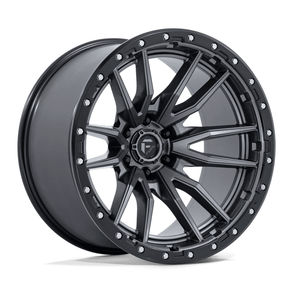Fuel 1PC D680 REBEL 22x12 ET-44 6x135 Matte Gunmetal Black Bead Ring