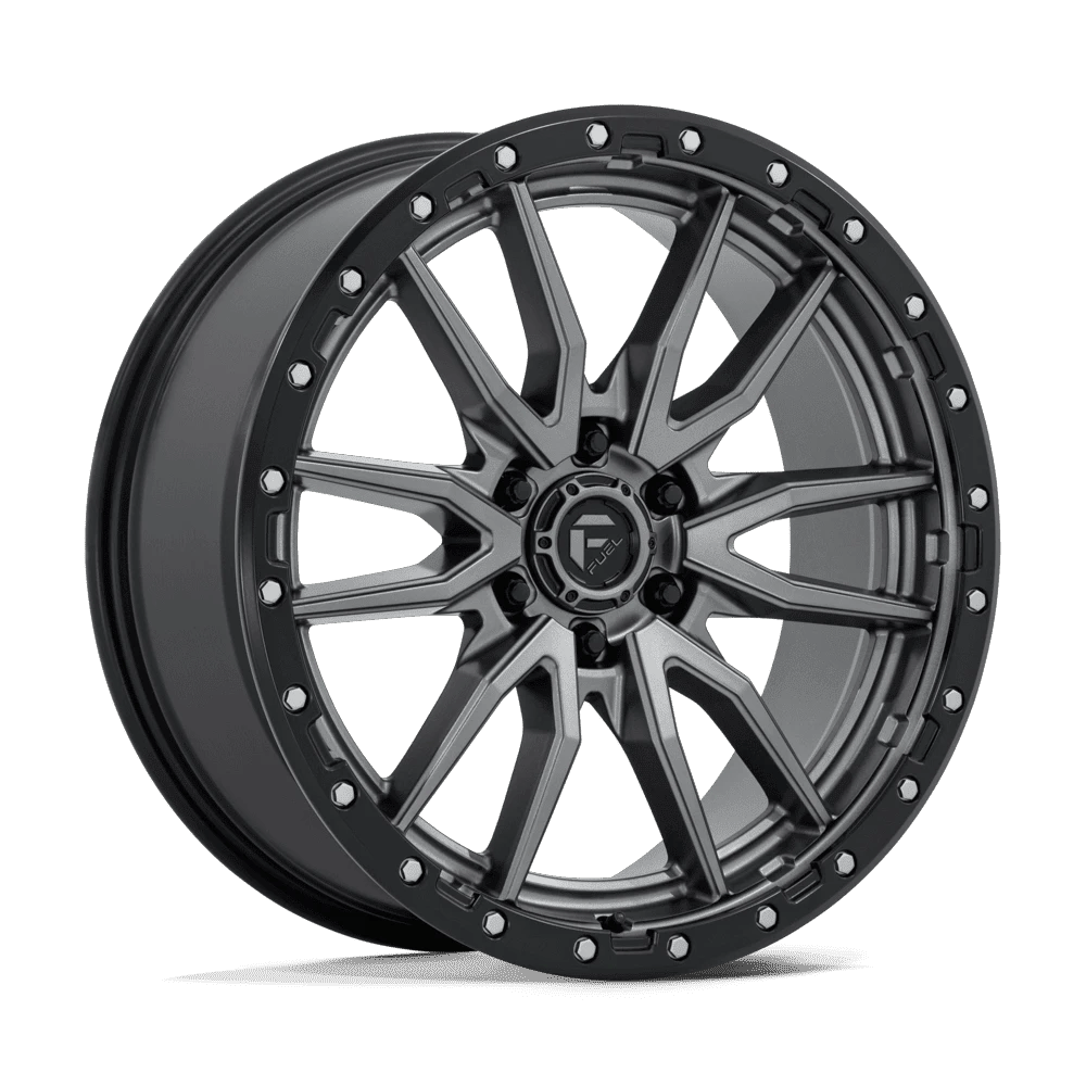Fuel 1PC D680 REBEL 22x9 ET20 6x139.7 Matte Gunmetal Black Bead Ring