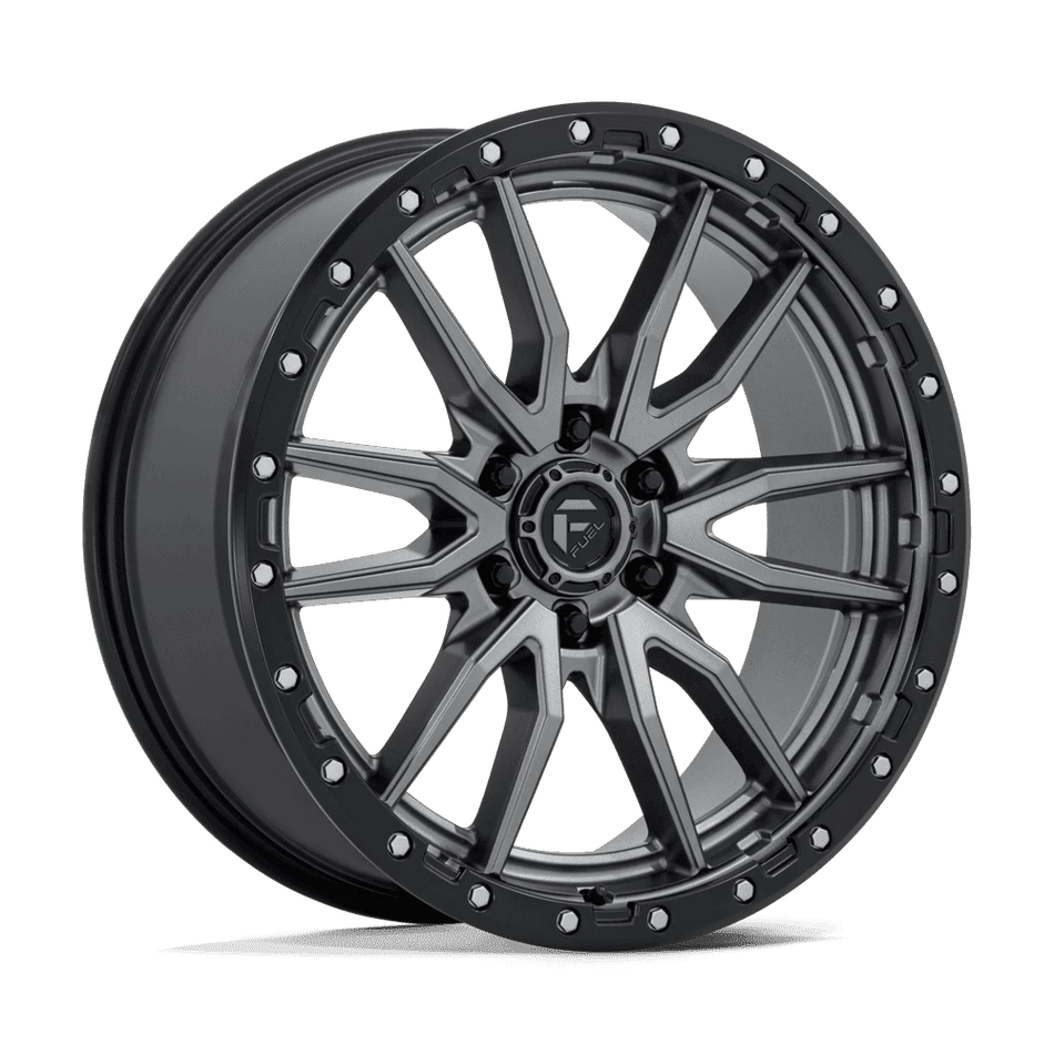 Fuel 1PC D680 REBEL 22x9 ET20 6x139.7 Matte Gunmetal Black Bead Ring