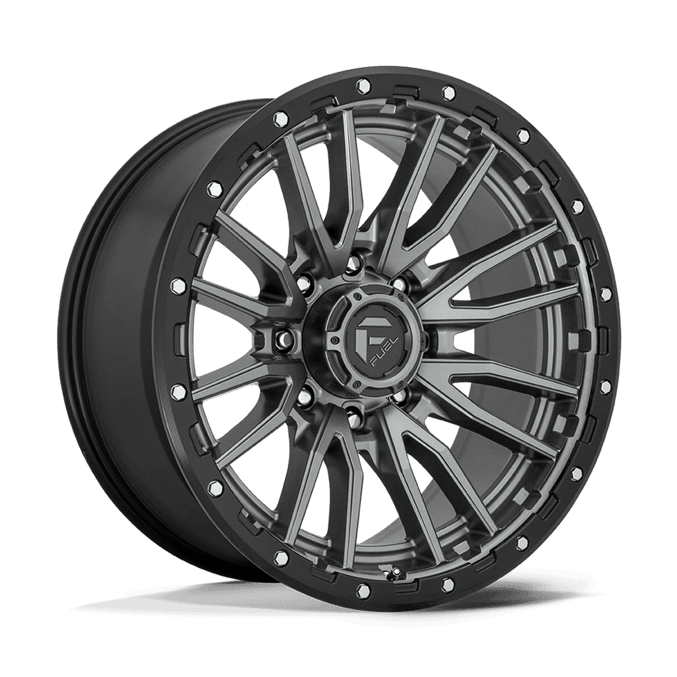Fuel 1PC D680 REBEL 22x10 ET-18 8x170 Matte Gunmetal Black Bead Ring