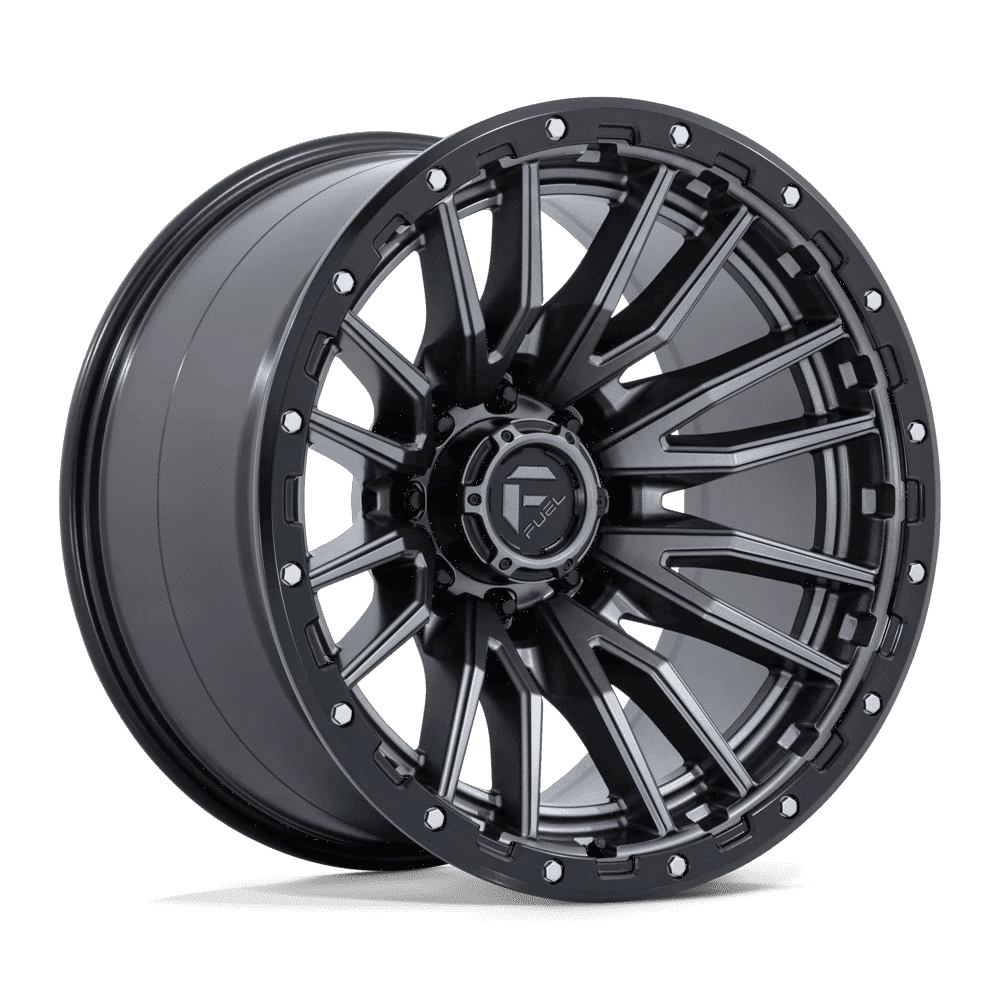 Fuel 1PC D680 REBEL 22x12 ET-44 8x170 Matte Gunmetal Black Bead Ring