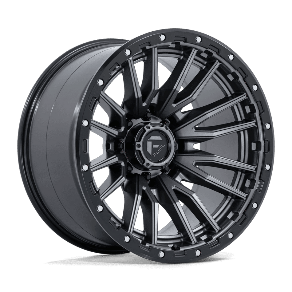 Fuel 1PC D680 REBEL 22x12 ET-44 8x165.1 Matte Gunmetal Black Bead Ring