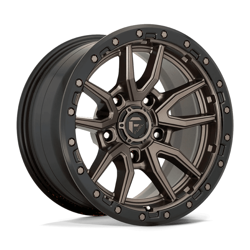 Fuel 1PC D681 REBEL 17x9 ET-12 5x114.3 Matte Bronze Black Bead Ring
