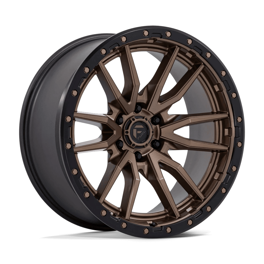 Fuel 1PC D681 REBEL 22x10 ET-13 6x139.7 Matte Bronze Black Bead Ring