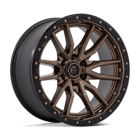 Fuel 1PC D681 REBEL 22x10 ET-13 6x139.7 Matte Bronze Black Bead Ring