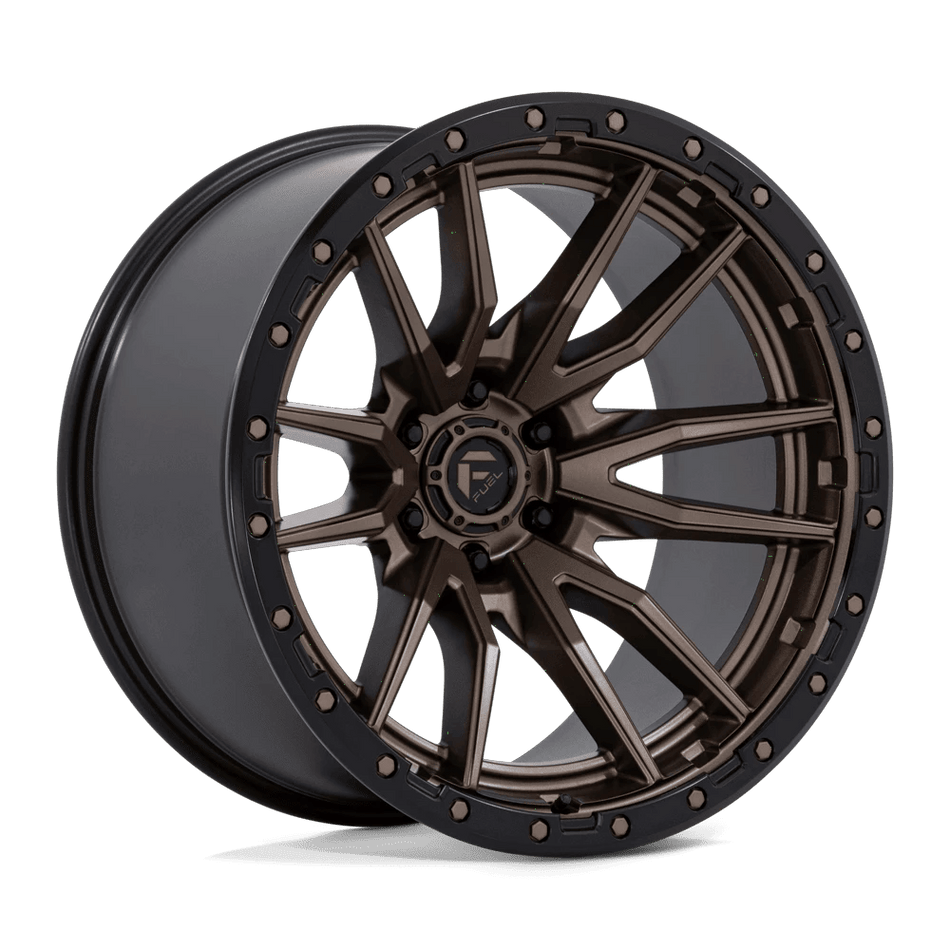 Fuel 1PC D681 REBEL 22x12 ET-44 6x139.7 Matte Bronze Black Bead Ring
