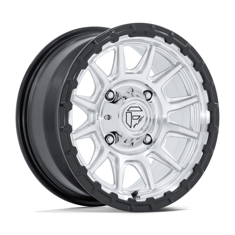 Fuel UTV FV866 PISTON UTV 15x7 ET38 5x114.3 Hyper Silver Machined w/ Matte Black Lip