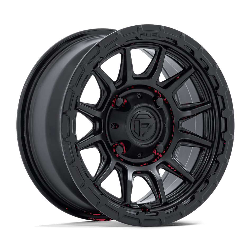 Fuel UTV FV866 PISTON UTV 15x7 ET10 4x156 Matte Black w/ Gloss Black Lip