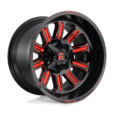 Fuel 1PC D621 HARDLINE 18x9 ET1 5x114.3/5.0 Gloss Black w/ Red Tint