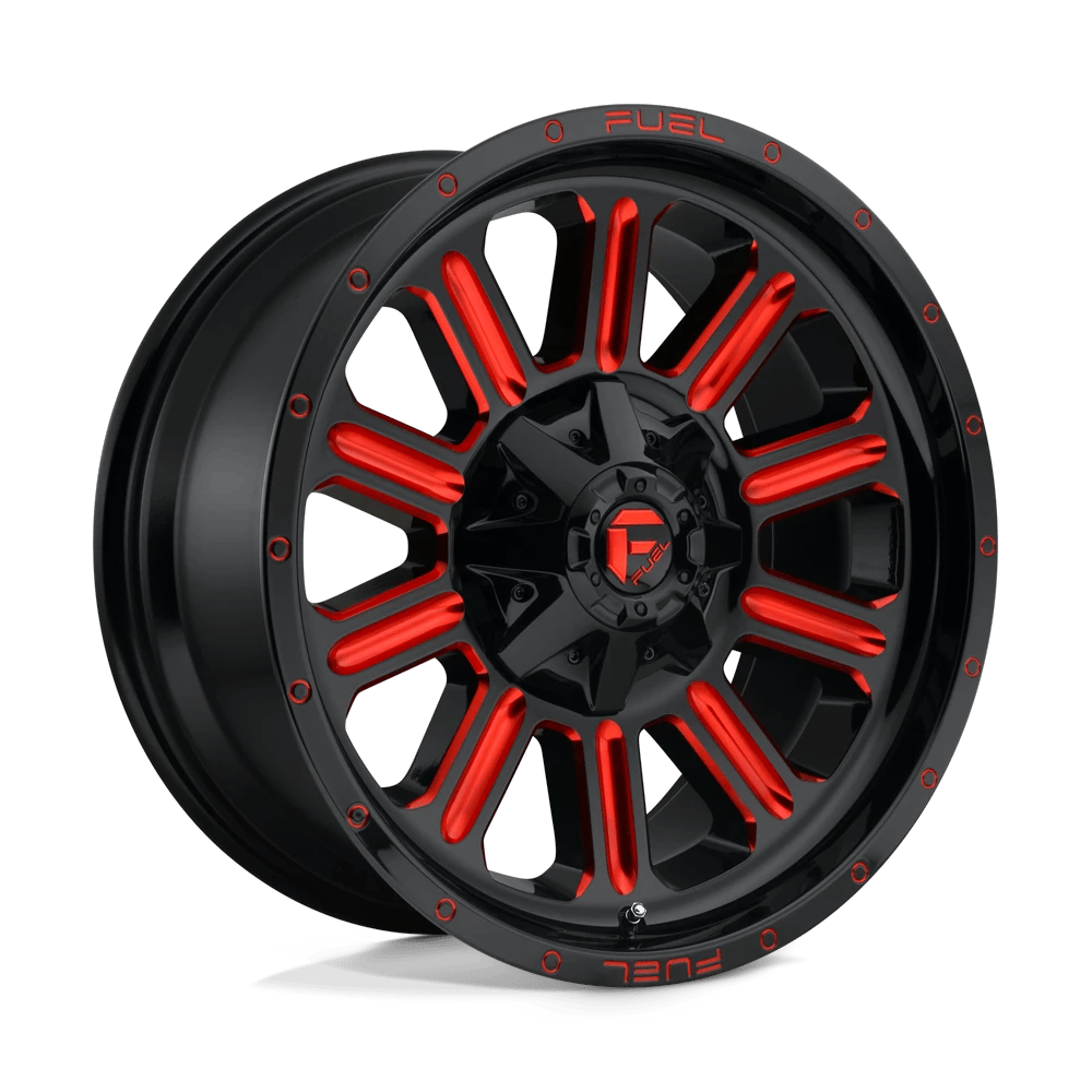 Fuel 1PC D621 HARDLINE 20x9 ET1 8x165.1 Gloss Black w/ Red Tint