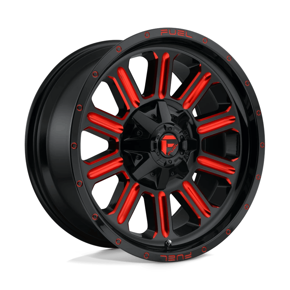 Fuel 1PC D621 HARDLINE 20x9 ET1 8x165.1 Gloss Black w/ Red Tint
