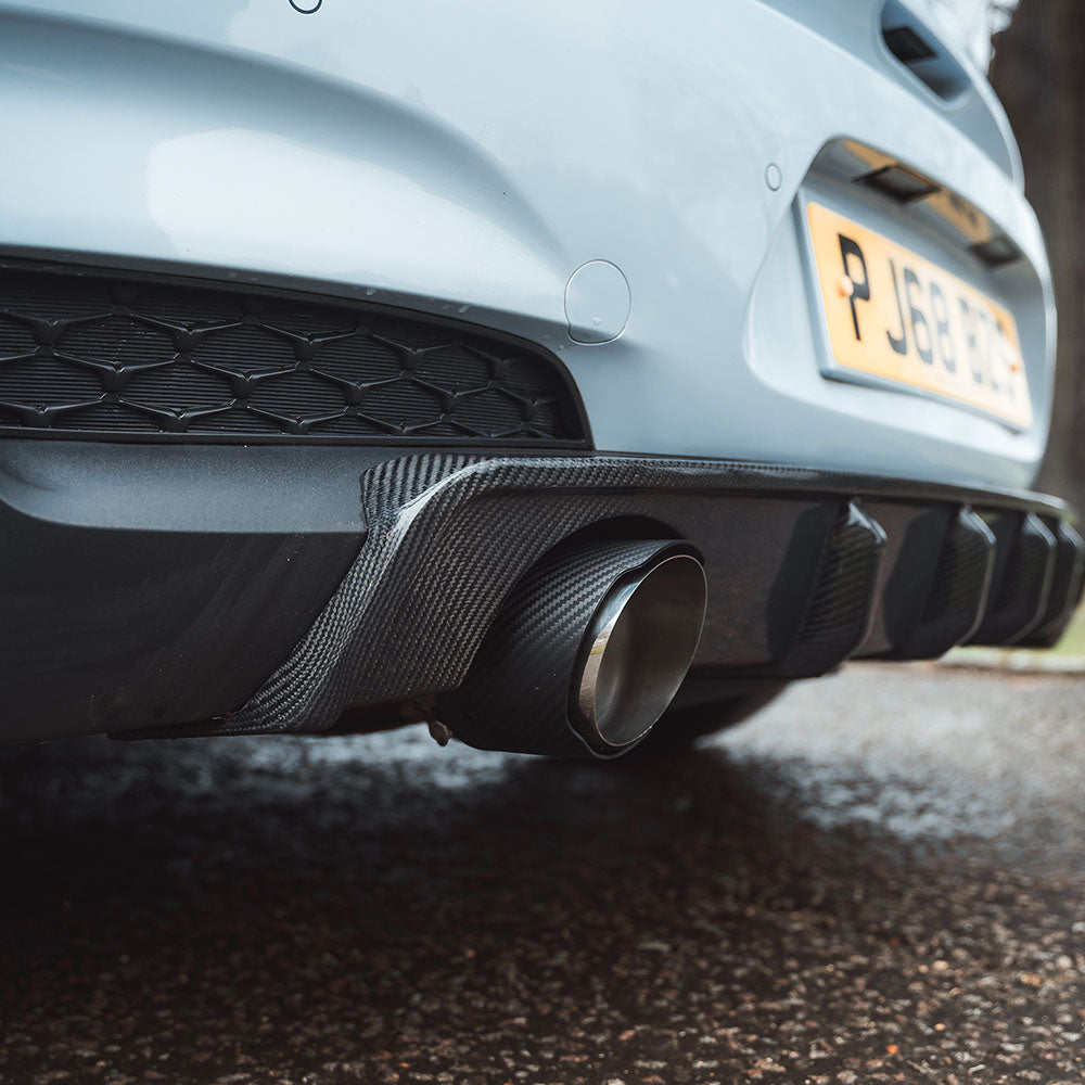 HYUNDAI I30N CARBON FIBRE EXHAUST TIPS-Exhaust Tips-CT CARBON-CT Carbon - High-quality carbon fiber and gloss black aerodynamic parts for premium sports and luxury vehicles.