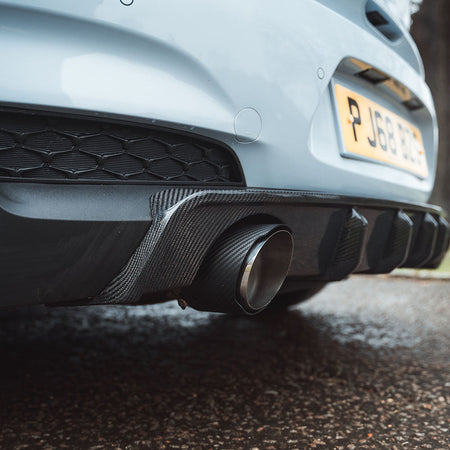 HYUNDAI I30N CARBON FIBRE EXHAUST TIPS-Exhaust Tips-CT CARBON-CT Carbon - High-quality carbon fiber and gloss black aerodynamic parts for premium sports and luxury vehicles.