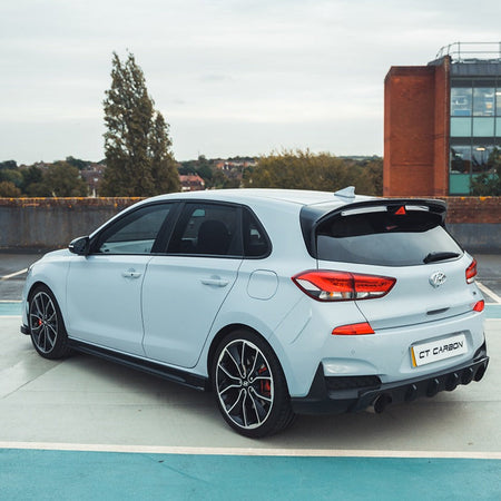 HYUNDAI i30N CARBON FIBRE SIDE SKIRTS - CT DESIGN-Side Skirts-CT CARBON-CT Carbon - High-quality carbon fiber and gloss black aerodynamic parts for premium sports and luxury vehicles.
