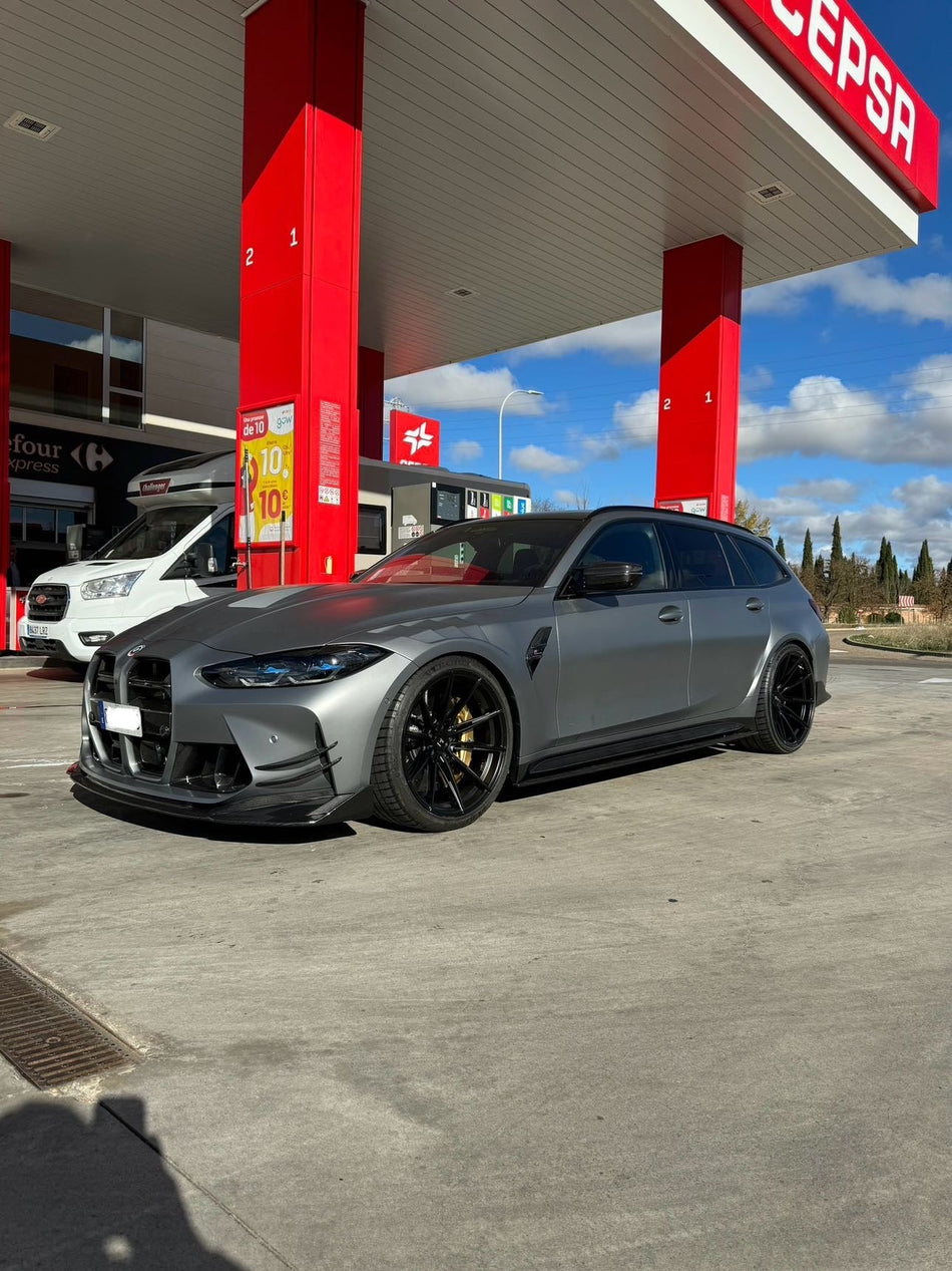 BMW M3/M4 (G80 G81 G82 G83) AGGRESSIVE CARBON FIBRE FRONT BUMPER CANARDS-Accessories-CT CARBON-CT Carbon - High-quality carbon fiber and gloss black aerodynamic parts for premium sports and luxury vehicles.