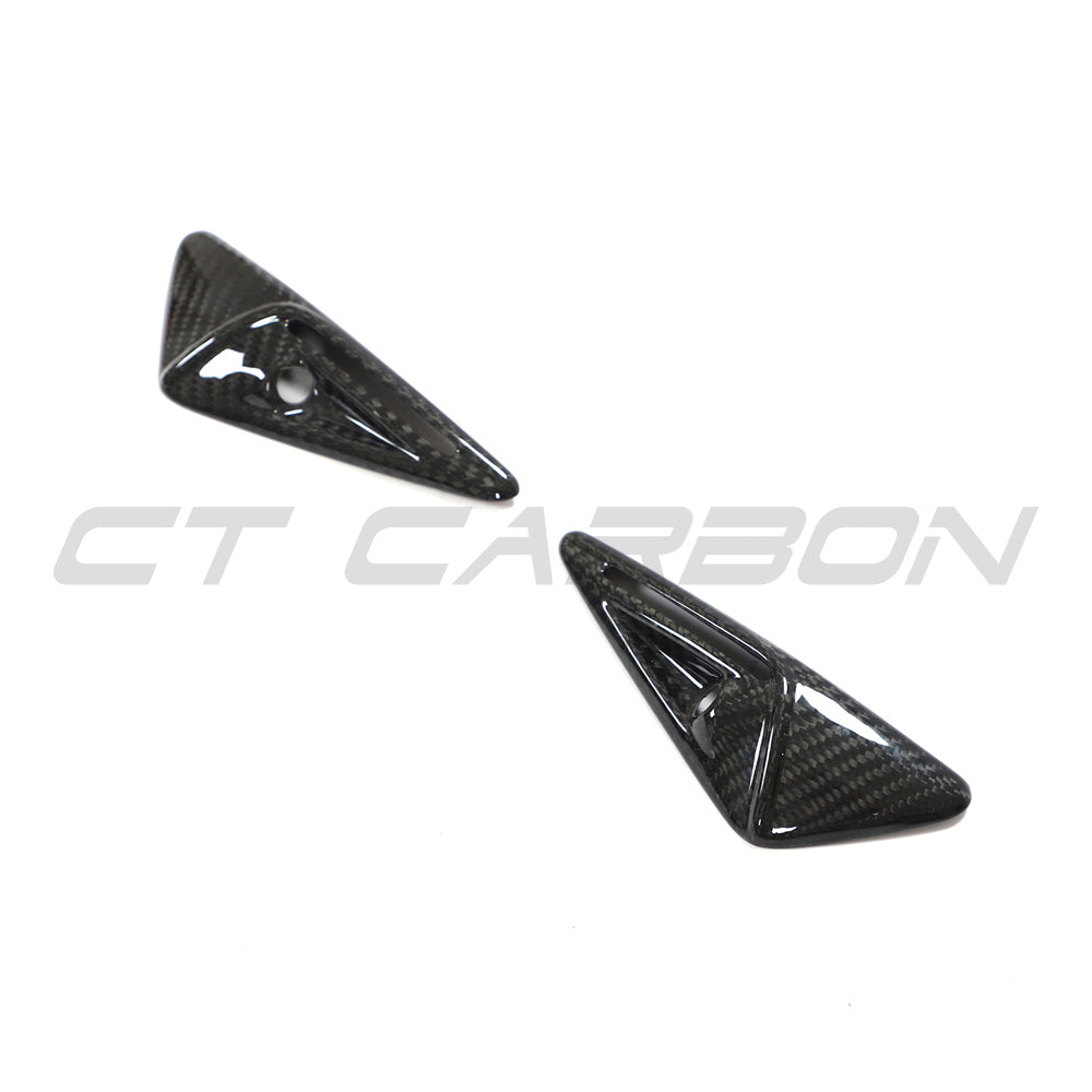 TESLA MODEL 3 2017-2023 CARBON FIBRE SIDE CAMERA COVER-Accessories-CT CARBON-CT Carbon - High-quality carbon fiber and gloss black aerodynamic parts for premium sports and luxury vehicles.