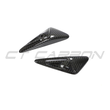 TESLA MODEL 3 2017-2023 CARBON FIBRE SIDE CAMERA COVER-Accessories-CT CARBON-CT Carbon - High-quality carbon fiber and gloss black aerodynamic parts for premium sports and luxury vehicles.