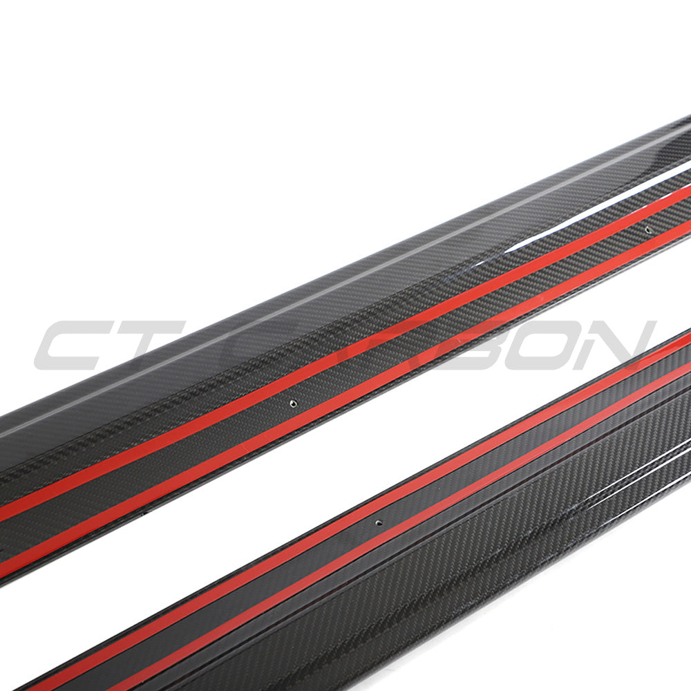 TESLA MODEL 3 2023+ CARBON FIBRE SIDE SKIRTS - V2-Side Skirts-CT CARBON-CT Carbon - High-quality carbon fiber and gloss black aerodynamic parts for premium sports and luxury vehicles.