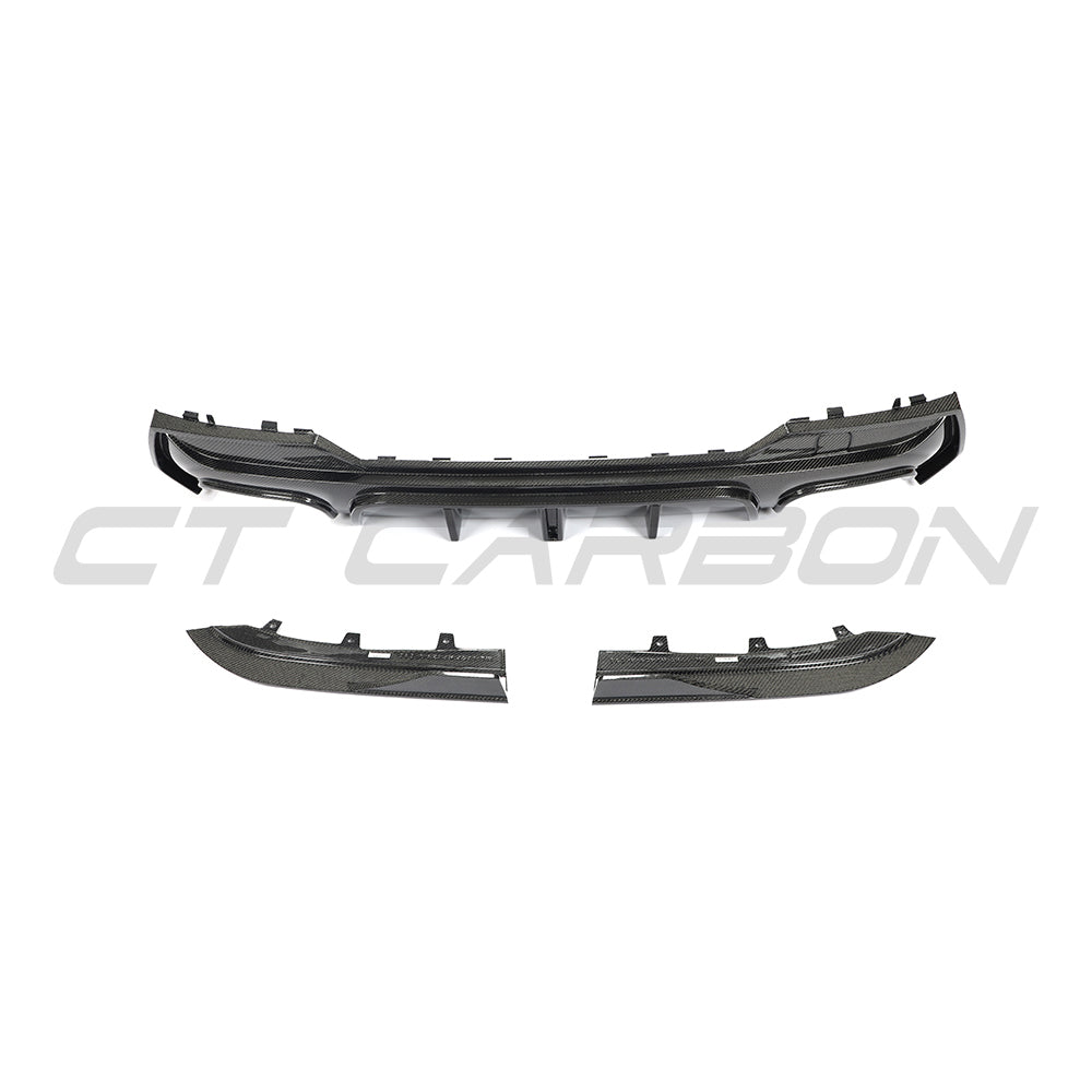 BMW 4 SERIES 2020+ G22/G23 QUAD TIP CARBON FIBRE DIFFUSER-Diffuser-CT CARBON-CT Carbon - High-quality carbon fiber and gloss black aerodynamic parts for premium sports and luxury vehicles.