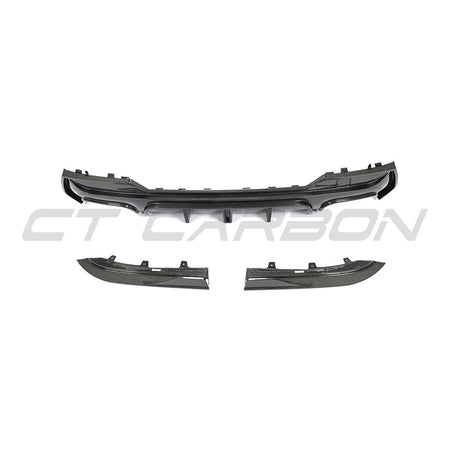 BMW 4 SERIES 2020+ G22/G23 QUAD TIP CARBON FIBRE DIFFUSER-Diffuser-CT CARBON-CT Carbon - High-quality carbon fiber and gloss black aerodynamic parts for premium sports and luxury vehicles.