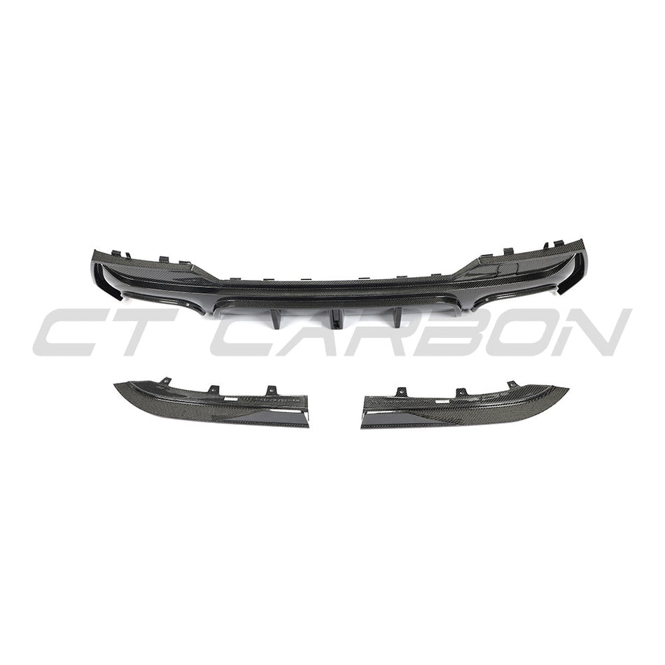 BMW 4 SERIES 2020+ G22/G23 QUAD TIP CARBON FIBRE DIFFUSER