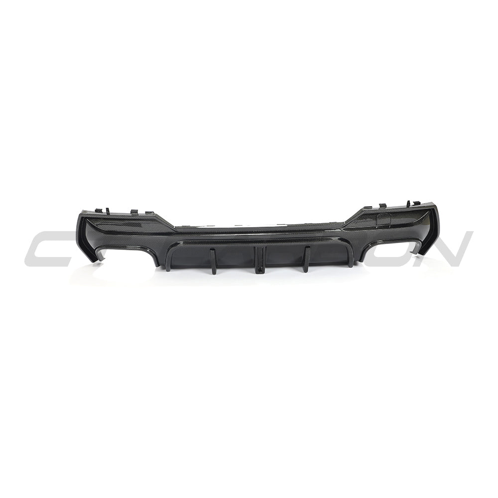 BMW 4 SERIES 2020+ G22/G23 QUAD TIP CARBON FIBRE DIFFUSER-Diffuser-CT CARBON-CT Carbon - High-quality carbon fiber and gloss black aerodynamic parts for premium sports and luxury vehicles.