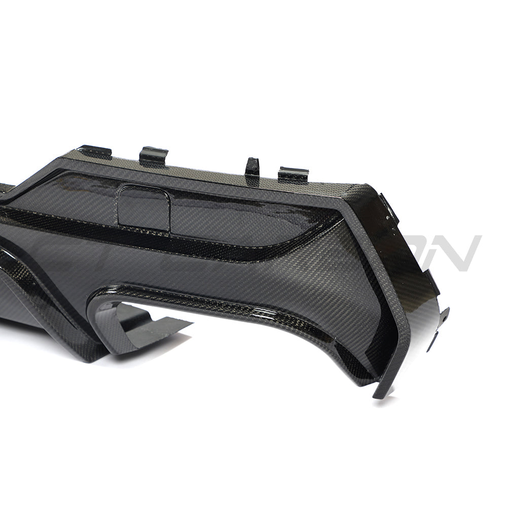 BMW 4 SERIES 2020+ G22/G23 QUAD TIP CARBON FIBRE DIFFUSER-Diffuser-CT CARBON-CT Carbon - High-quality carbon fiber and gloss black aerodynamic parts for premium sports and luxury vehicles.