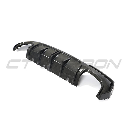 BMW 4 SERIES 2020+ G22/G23 QUAD TIP CARBON FIBRE DIFFUSER-Diffuser-CT CARBON-CT Carbon - High-quality carbon fiber and gloss black aerodynamic parts for premium sports and luxury vehicles.