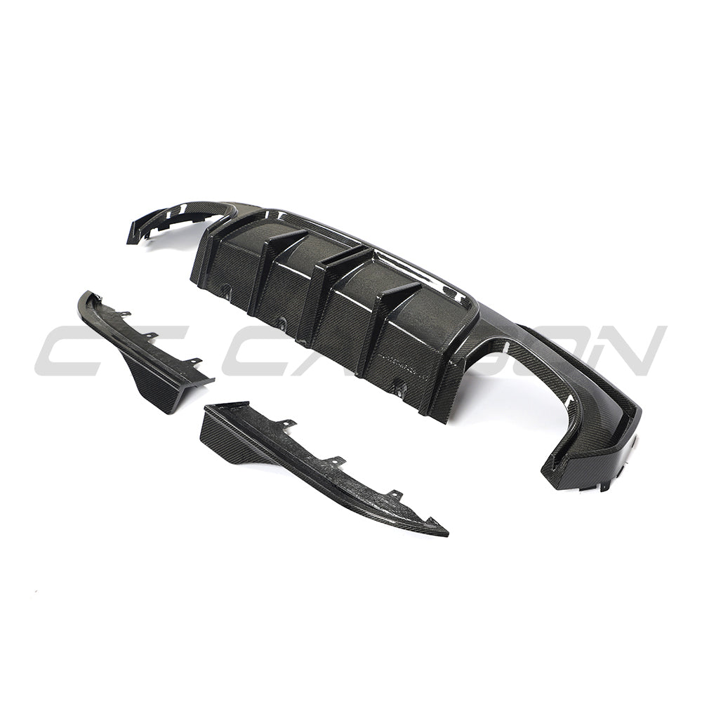 BMW 4 SERIES 2020+ G22/G23 QUAD TIP CARBON FIBRE DIFFUSER-Diffuser-CT CARBON-CT Carbon - High-quality carbon fiber and gloss black aerodynamic parts for premium sports and luxury vehicles.