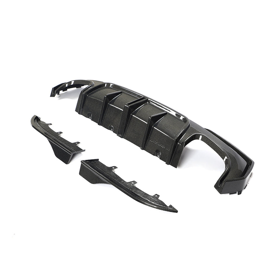 BMW 4 SERIES 2020+ G22/G23 QUAD TIP CARBON FIBRE DIFFUSER