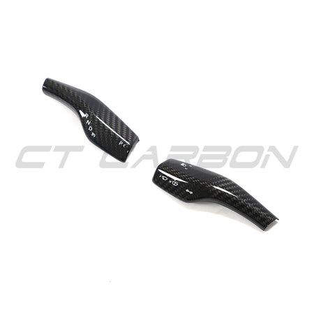 TESLA MODEL 3 & Y 2017+ CARBON FIBRE STALK COVER-Accessories-CT CARBON-CT Carbon - High-quality carbon fiber and gloss black aerodynamic parts for premium sports and luxury vehicles.