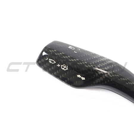 TESLA MODEL 3 & Y 2017+ CARBON FIBRE STALK COVER-Accessories-CT CARBON-CT Carbon - High-quality carbon fiber and gloss black aerodynamic parts for premium sports and luxury vehicles.