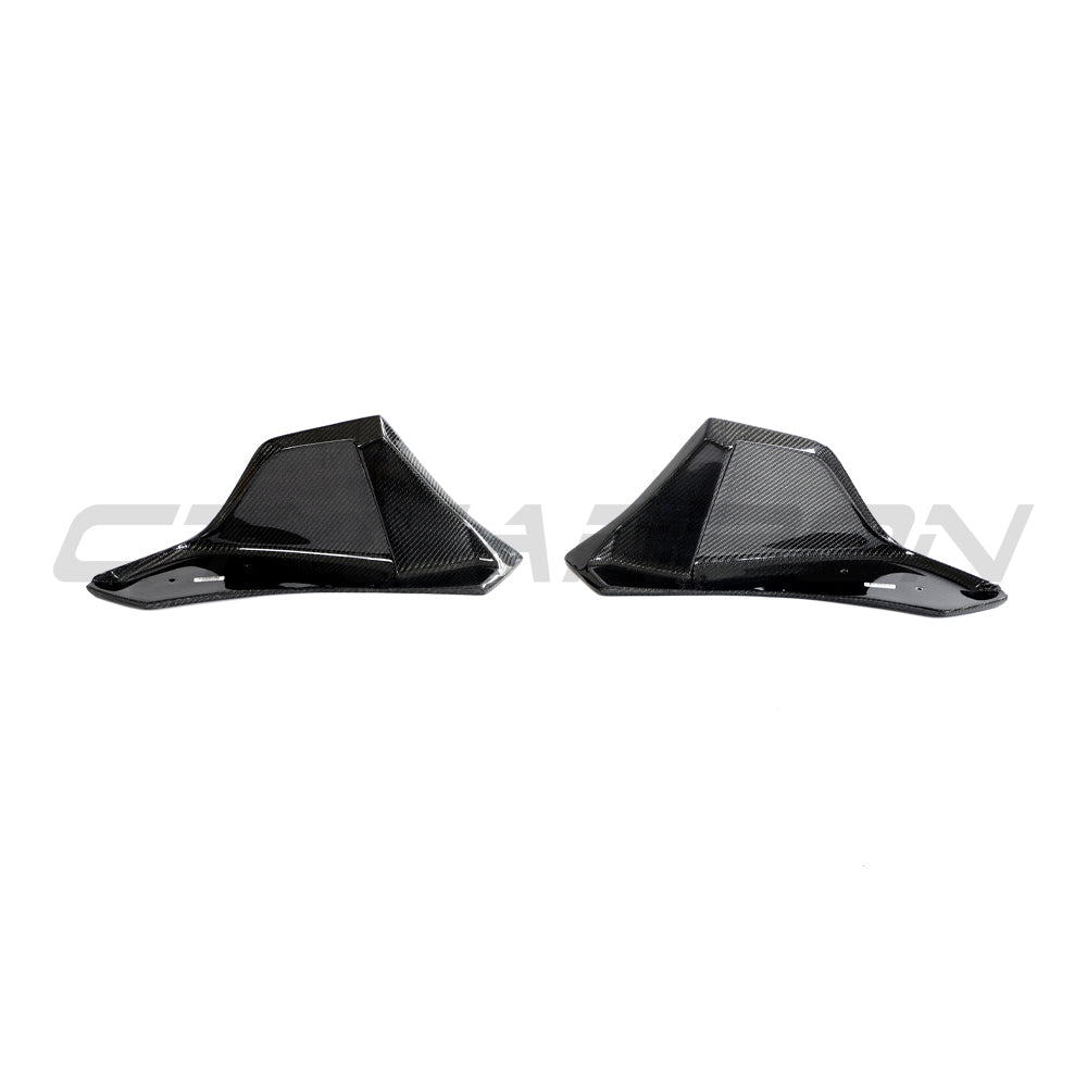 TOYOTA SUPRA 2019+ A90 CARBON FIBRE FRONT BUMPER CORNERS-Accessories-CT CARBON-CT Carbon - High-quality carbon fiber and gloss black aerodynamic parts for premium sports and luxury vehicles.