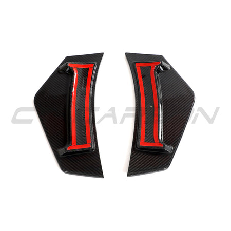 AUDI R8 V10 GEN 2.5 2020-2023 CARBON FIBRE REAR BUMPER CORNERS-Accessories-CT CARBON-CT Carbon - High-quality carbon fiber and gloss black aerodynamic parts for premium sports and luxury vehicles.