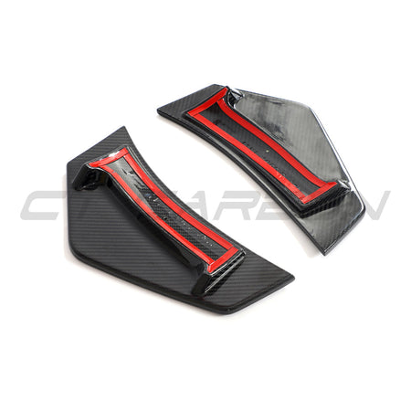 AUDI R8 V10 GEN 2.5 2020-2023 CARBON FIBRE REAR BUMPER CORNERS-Accessories-CT CARBON-CT Carbon - High-quality carbon fiber and gloss black aerodynamic parts for premium sports and luxury vehicles.