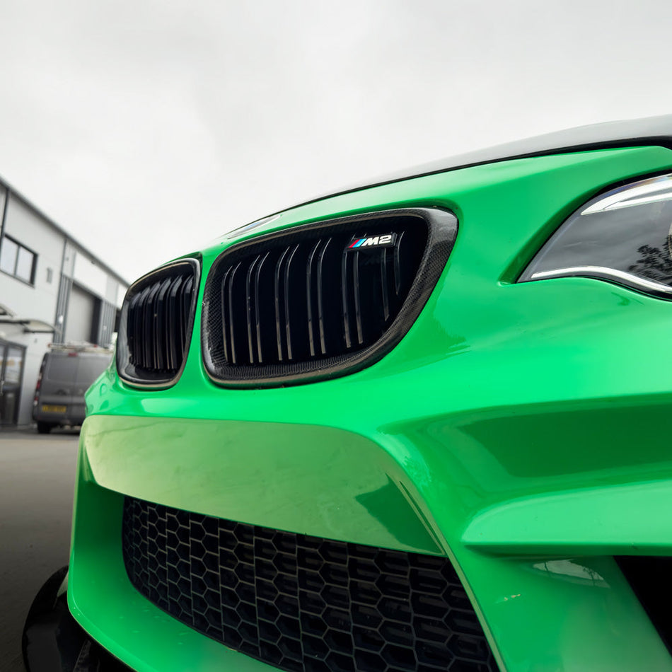 BMW M2/2 SERIES F87/F22 CARBON FIBRE GRILLES-Grille-CT CARBON-CT Carbon - High-quality carbon fiber and gloss black aerodynamic parts for premium sports and luxury vehicles.