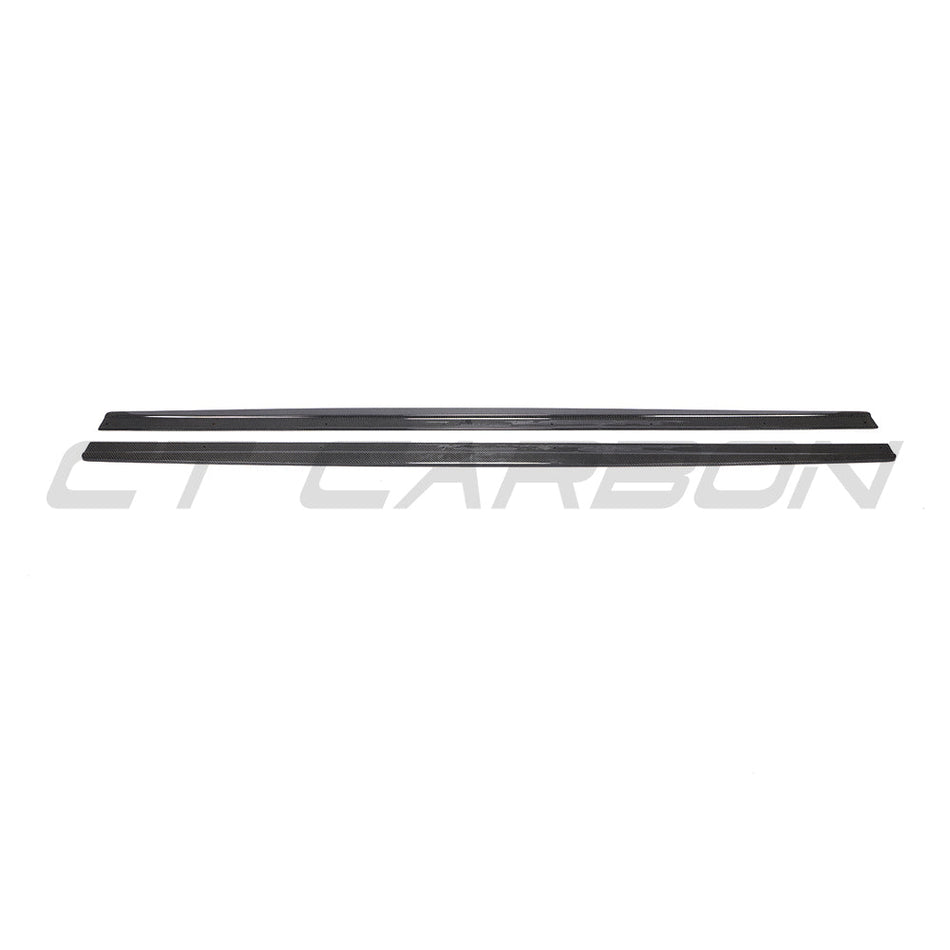 AUDI RS6 C7/C7.5 2013-2018 CARBON FIBRE SIDE SKIRTS-Side Skirts-CT CARBON-CT Carbon - High-quality carbon fiber and gloss black aerodynamic parts for premium sports and luxury vehicles.