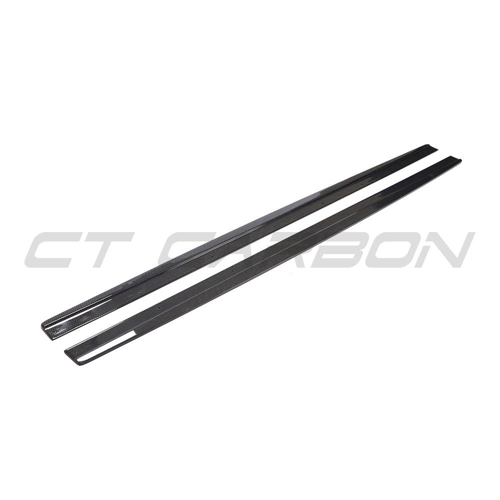AUDI RS6 C7/C7.5 2013-2018 CARBON FIBRE SIDE SKIRTS-Side Skirts-CT CARBON-CT Carbon - High-quality carbon fiber and gloss black aerodynamic parts for premium sports and luxury vehicles.