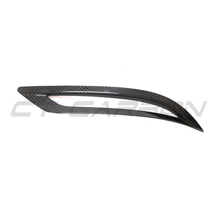 TESLA MODEL 3 2017-2023 CARBON FIBRE REAR REFLECTOR COVER-Accessories-CT CARBON-CT Carbon - High-quality carbon fiber and gloss black aerodynamic parts for premium sports and luxury vehicles.