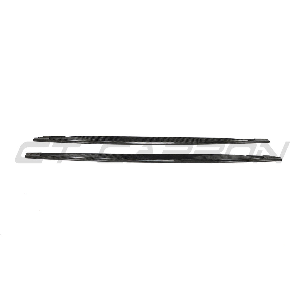 VW GOLF MK8 2020+ R CARBON FIBRE SIDE SKIRTS - V2-Side Skirts-CT CARBON-CT Carbon - High-quality carbon fiber and gloss black aerodynamic parts for premium sports and luxury vehicles.