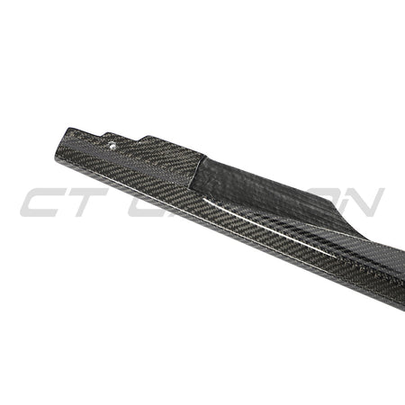 VW GOLF MK8 2020+ R CARBON FIBRE SIDE SKIRTS - V2-Side Skirts-CT CARBON-CT Carbon - High-quality carbon fiber and gloss black aerodynamic parts for premium sports and luxury vehicles.