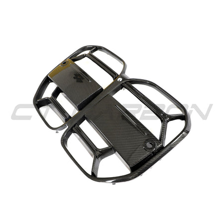 BMW 4 SERIES 2020+ G22/G23 CARBON FIBRE CSL GRILLE - WITHOUT ACC-Grille-CT CARBON-CT Carbon - High-quality carbon fiber and gloss black aerodynamic parts for premium sports and luxury vehicles.