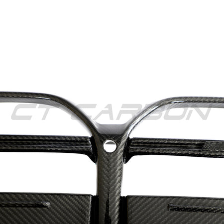BMW 4 SERIES 2020+ G22/G23 CARBON FIBRE CSL GRILLE - WITHOUT ACC-Grille-CT CARBON-CT Carbon - High-quality carbon fiber and gloss black aerodynamic parts for premium sports and luxury vehicles.
