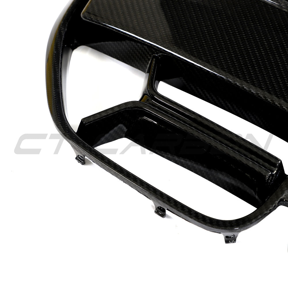 BMW 4 SERIES 2020+ G22/G23 CARBON FIBRE CSL GRILLE - WITHOUT ACC-Grille-CT CARBON-CT Carbon - High-quality carbon fiber and gloss black aerodynamic parts for premium sports and luxury vehicles.