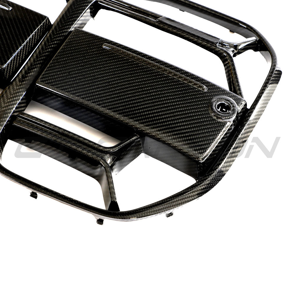 BMW 4 SERIES 2020+ G22/G23 CARBON FIBRE CSL GRILLE - WITHOUT ACC-Grille-CT CARBON-CT Carbon - High-quality carbon fiber and gloss black aerodynamic parts for premium sports and luxury vehicles.