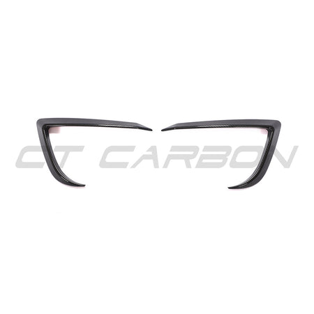 TESLA MODEL 3 2017-2023 CARBON FIBRE FRONT BUMPER CANARDS-Accessories-CT CARBON-CT Carbon - High-quality carbon fiber and gloss black aerodynamic parts for premium sports and luxury vehicles.