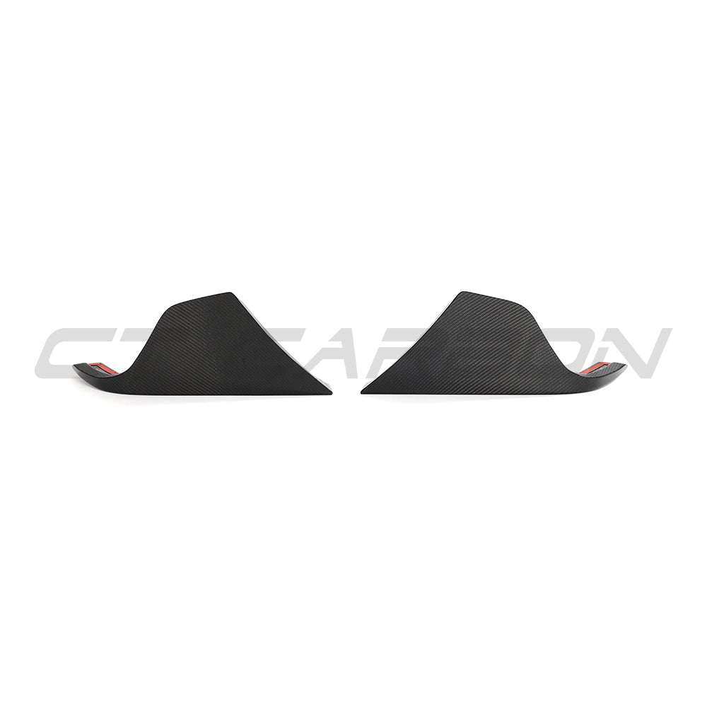 TOYOTA SUPRA 2019+ A90 CARBON FIBRE REAR BUMPER CORNERS-Accessories-CT CARBON-CT Carbon - High-quality carbon fiber and gloss black aerodynamic parts for premium sports and luxury vehicles.