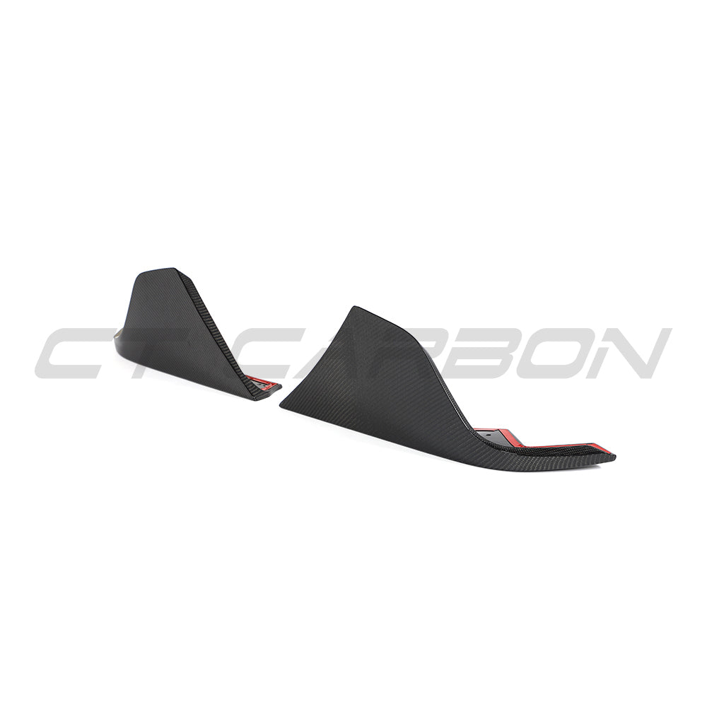 TOYOTA SUPRA 2019+ A90 CARBON FIBRE REAR BUMPER CORNERS-Accessories-CT CARBON-CT Carbon - High-quality carbon fiber and gloss black aerodynamic parts for premium sports and luxury vehicles.