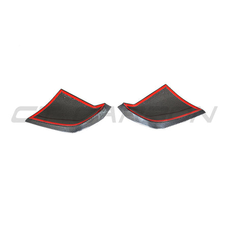 AUDI R8 V10 GEN 2 2015-2019 CARBON FIBRE REAR BUMPER LOWER CORNERS-Accessories-CT CARBON-CT Carbon - High-quality carbon fiber and gloss black aerodynamic parts for premium sports and luxury vehicles.